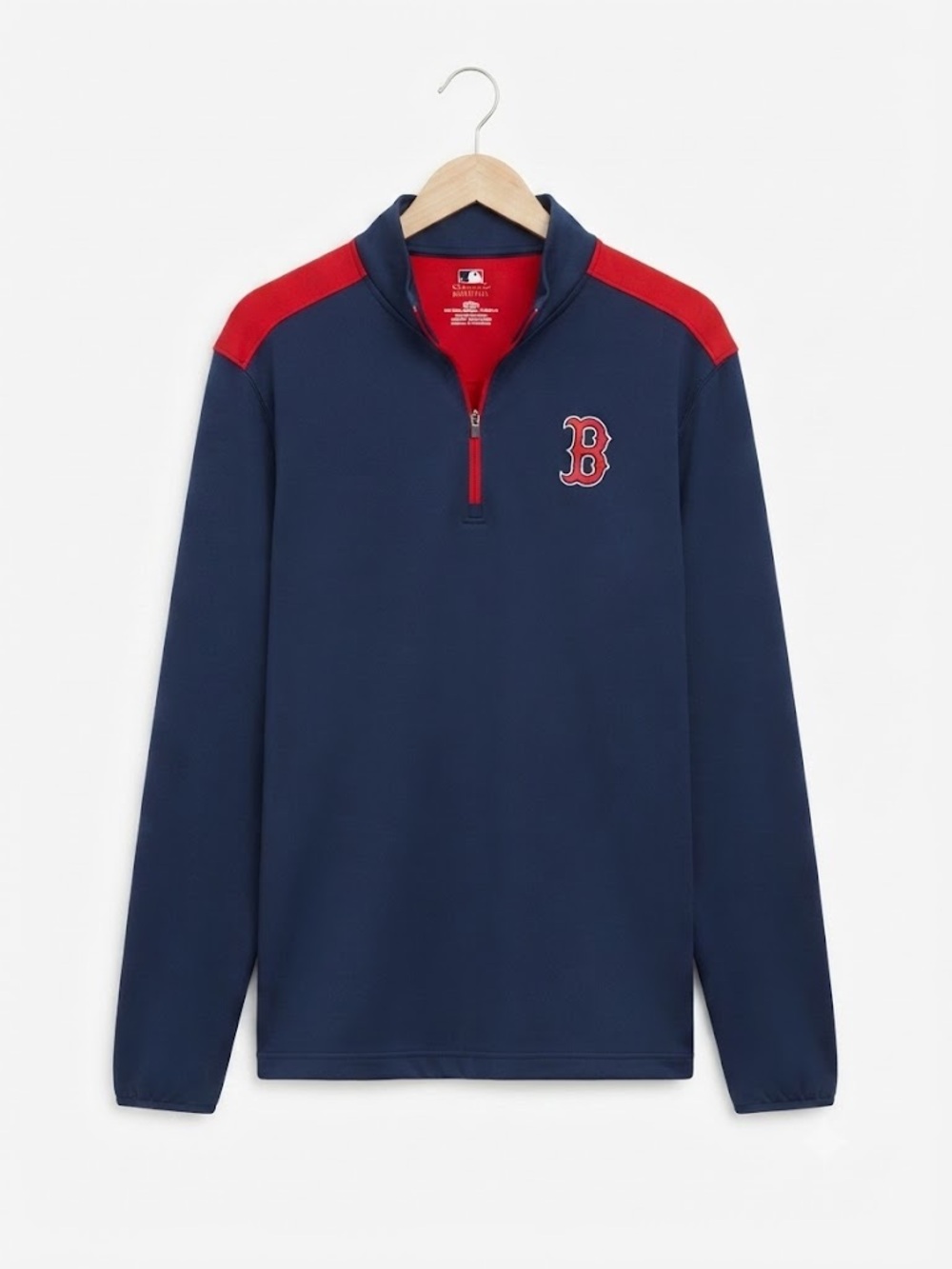 MLB Boston Red Sox 1/4 Zip Pullover Jacket Men’s Size Large Navy Blue Red
